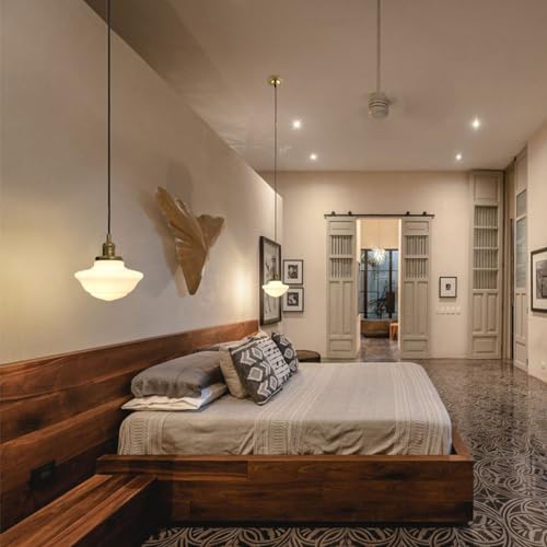 Modern Pendant Light with Milk White Glass