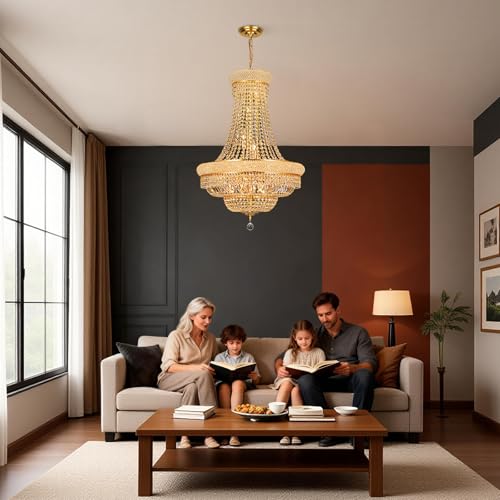 Gold Crystal Chandeliers for Dining Room