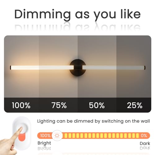 Bathroom Vanity Lights 39" Long LED Vanity Light Bar Black