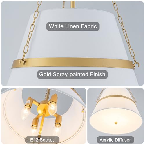 15.35" Gold Drum Chandelier