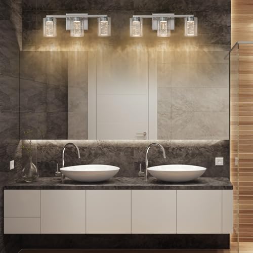 3 Light Brushed Nickel Vanity Light with 3 Color Modes