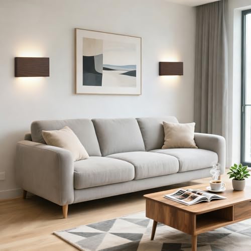 Wood Wall Sconce Indoor Wall Lights Hardwired 2 Pack Up and Down