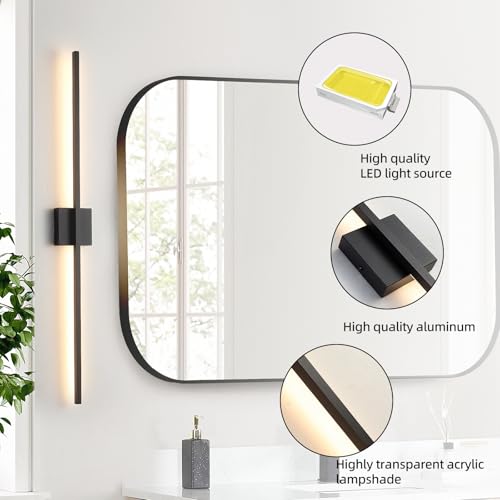 Black Wall Sconces Set of Two LED Dimmable Sconces Wall Lighting