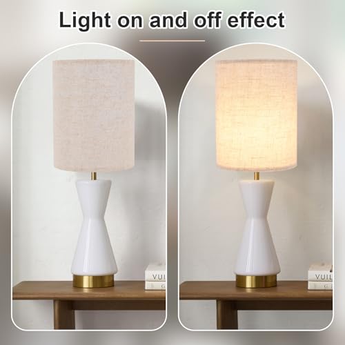 Beige Linen Tall Drum Lampshade
