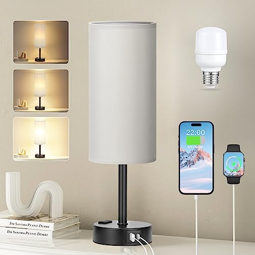 Grey Bedside Lamp for Bedroom