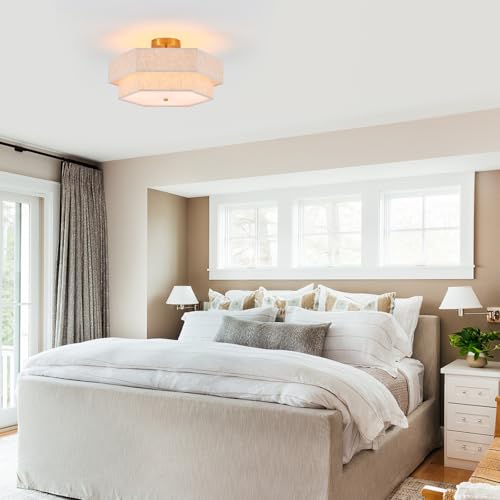 18" Large Gold Semi Flush Mount Ceiling Light