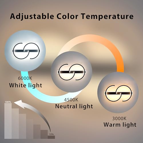 LED Ceiling Light 2 Rings Black Modern Ceiling lamp 45W Flush Mount Ceiling Light with Remote 3000