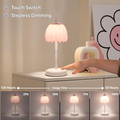 Rechargeable Table Lamp with 5200mAh Battery & Touch Control