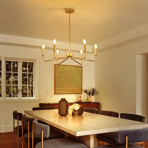 6 Light Gold Chandelier