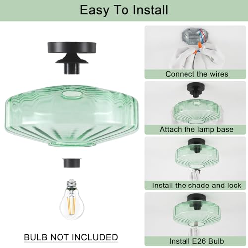 Mid Century Green Glass Ceiling Lights