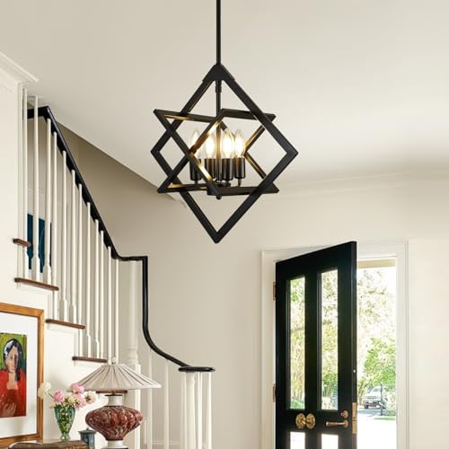 2 Pack Modern Black Chandelier for Dining Room (2 Count)