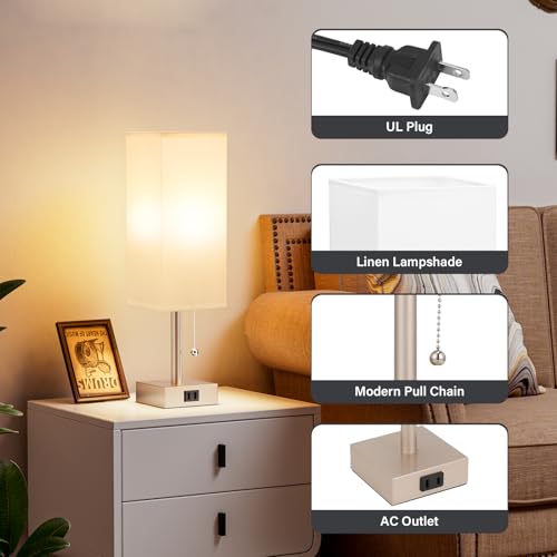 Bedside Lamp for Bedroom Set of 2 (2 Count)