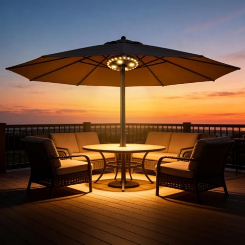 Patio Umbrella Light 3 Brightness Modes Cordless