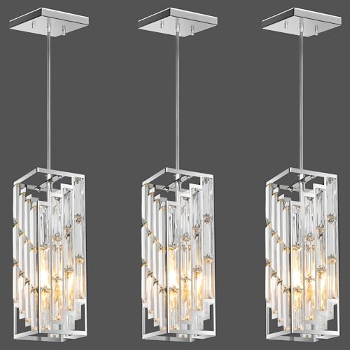 Chrome Pendant Lights Kitchen Island 3 Pack