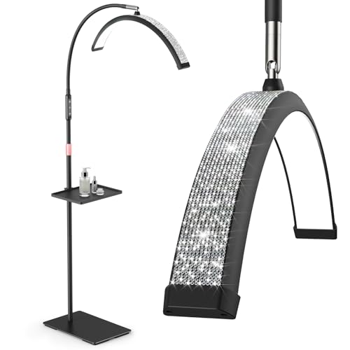 Lash Light 23IN Bling Diamond Half Moon Light with Tool Tray