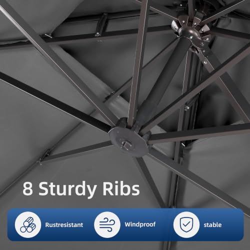10x13 FT Patio Cantilever Outdoor Umbrella Large Offset Umbrellas