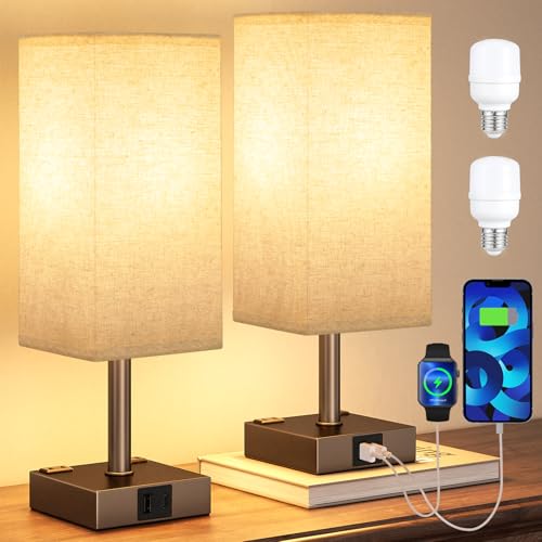 Brown Touch Lamps Set of 2 for Bedroom