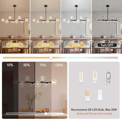 Clear Ribbed Glass Globe Chandelier