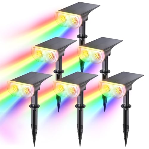 Solar Lights Outdoor Waterproof LED Landscape Spotlight RGB 6 Pack (6 Count)