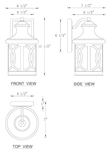 2 Pack Outdoor Wall Lights (2 Count)