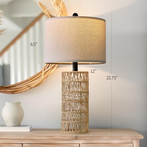 22.5" Boho Table Lamps Set of 2 for Living Room (2 Count)