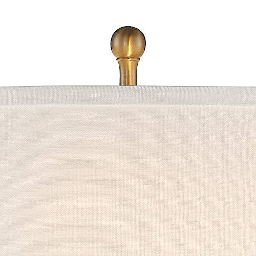 Rolland 30" Large Table Lamp Brass Glass Antique Column Traditional
