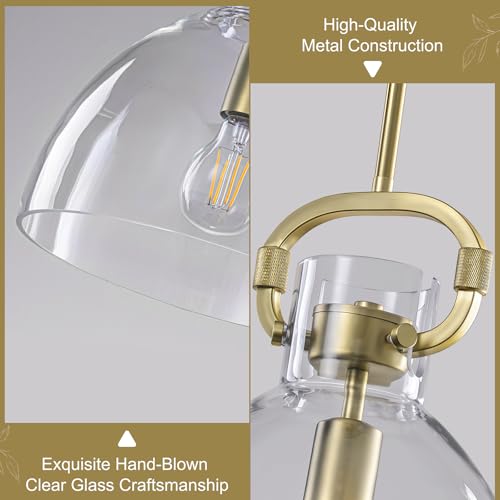 9.8'' Glass Pendant Lights for Kitchen Island