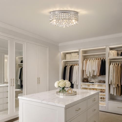 Chrome Crystal Flush Ceiling Light (Radiant Chrome)