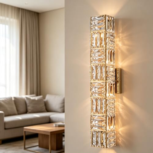Modern Gold Crystal Wall Sconce