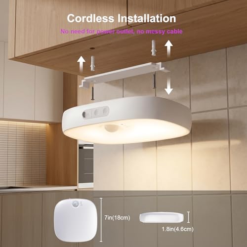 2 Pack IP65 Motion Sensor Shower Ceiling Light 10000mAh 18 Colors (2 Count)