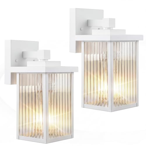 2 Pack White Porch Light