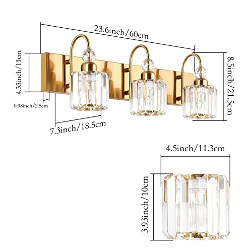Brass Gold Bathroom Vanity Lights 3