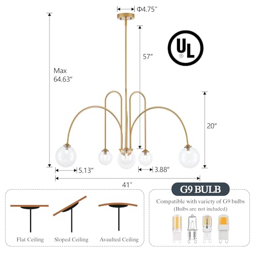 Modern Gold Sputnik Light Fixture