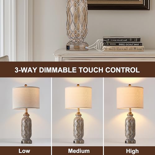 Farmhouse Lamps for Living Room Set of 2 (2 Count)