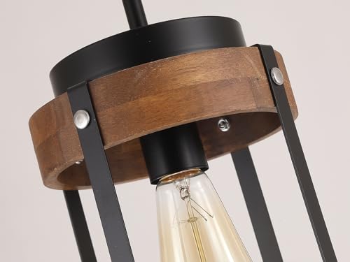 Rustic Farmhouse Wood Pendant Light Fixture One
