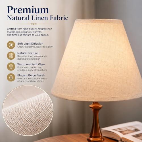 Empire Beige Linen Lamp Shades Set of 2 (2 Count)