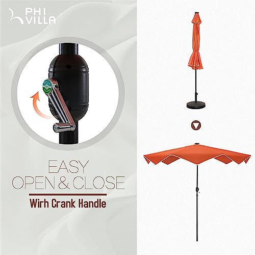 9ft Outdoor Patio Umbrellas with 24 pcs LED Solar Lights