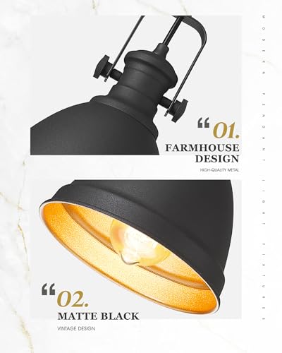 2 Pack Black Pendant Lights Kitchen Island