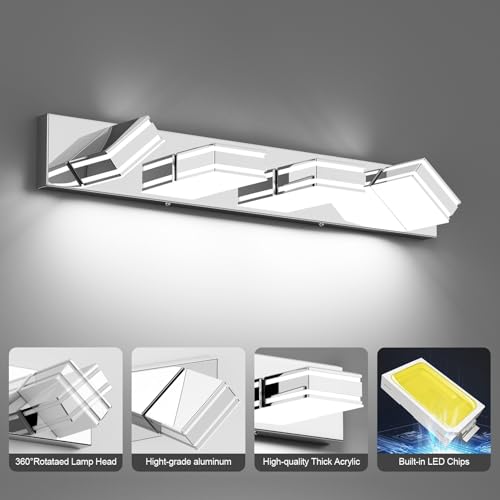 Modern Chrome Vanity Light for Bathroom 4 (4 Count)