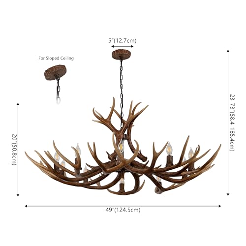 Eldora 10 Light Resin Antler Chandelier 49"