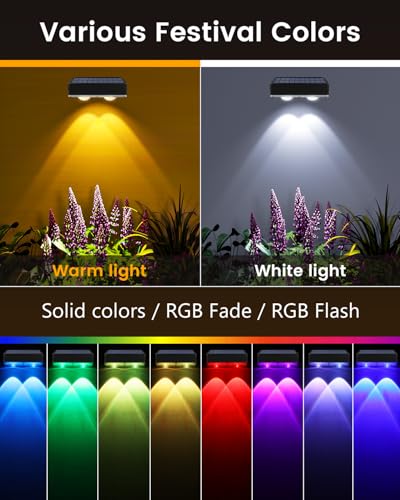 Solar Fence Lights Outdoor Waterproof (12 Count)