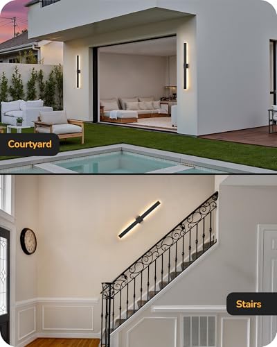 2 Pack Modern LED Outdoor Wall Lights (2 Count)