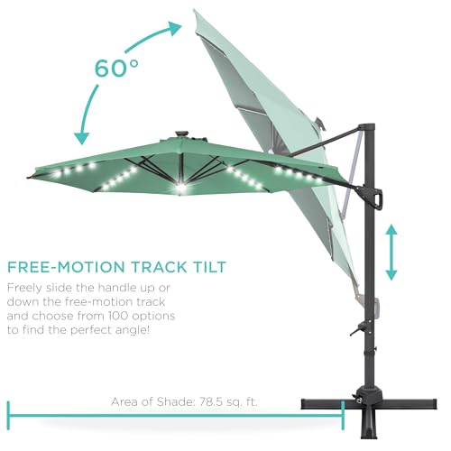 10ft Solar LED Cantilever Patio Umbrella