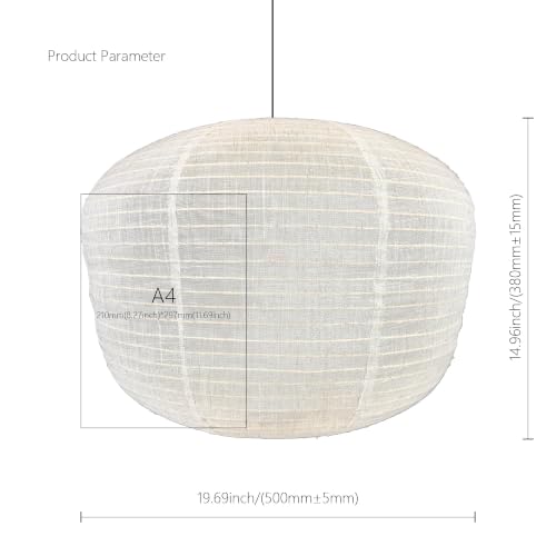 Large fabric lampshade Beige Hanging 20INCH Linen Pendant Lamp shade Can replace paper lanterns