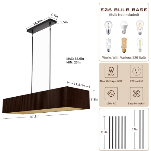 Walnut Wood Chandelier Rustic