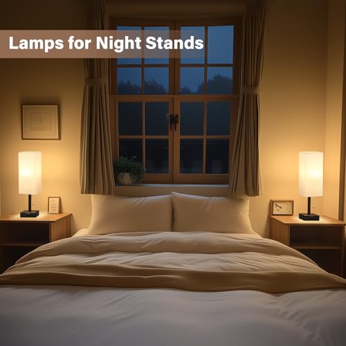 White Bedside Lamps for Bedroom Set of 2 (2 Count)