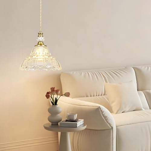 1 Piece Vintage Chandelier in Brushed Gold Finish with Flower (1-Light / Gold)