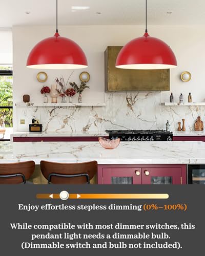 Red Pendant Lights Kitchen Island (2 Count)