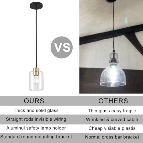 Black Brass Pendant Lights Kitchen Island (2 Count)