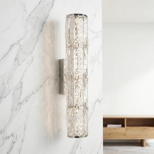 LED Crystal Wall Sconces 15.7" Modern Chrome